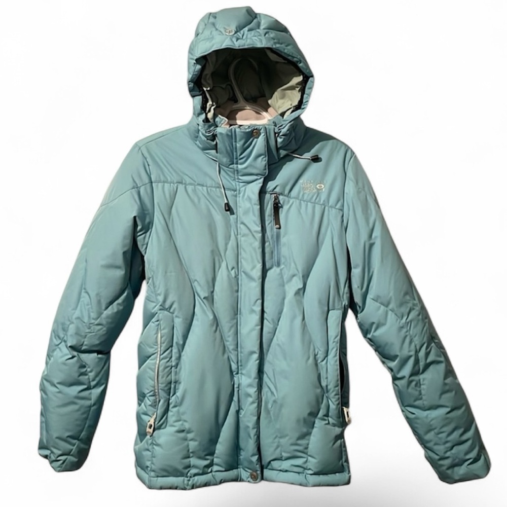 Mountain Hardwear Women’s Down Filled Winter Jacket Turquoise Size Small Hood